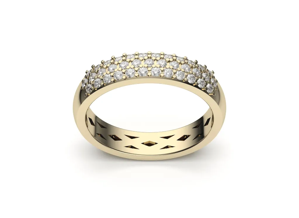 ASTAVIEL ring band featuring multiple rows of micropavé set diamonds - VR87787