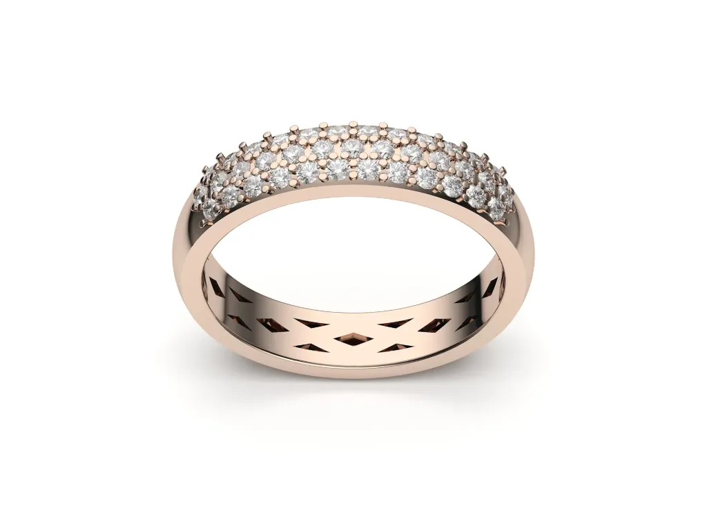 ASTAVIEL ring band featuring multiple rows of micropavé set diamonds - VR87787
