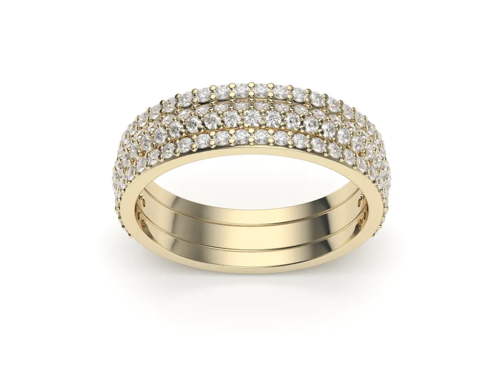 LUMINA – A wide band ring with three rows of closely set stones radiating brilliance - VR87806