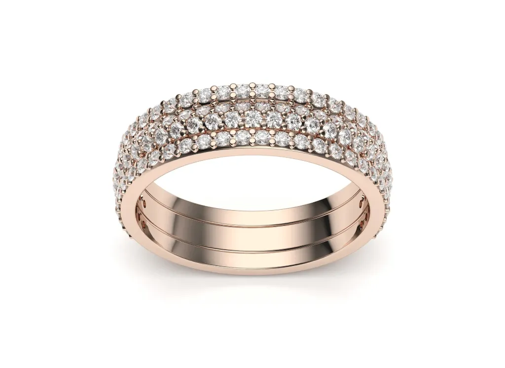 LUMINA – A wide band ring with three rows of closely set stones radiating brilliance - VR87806