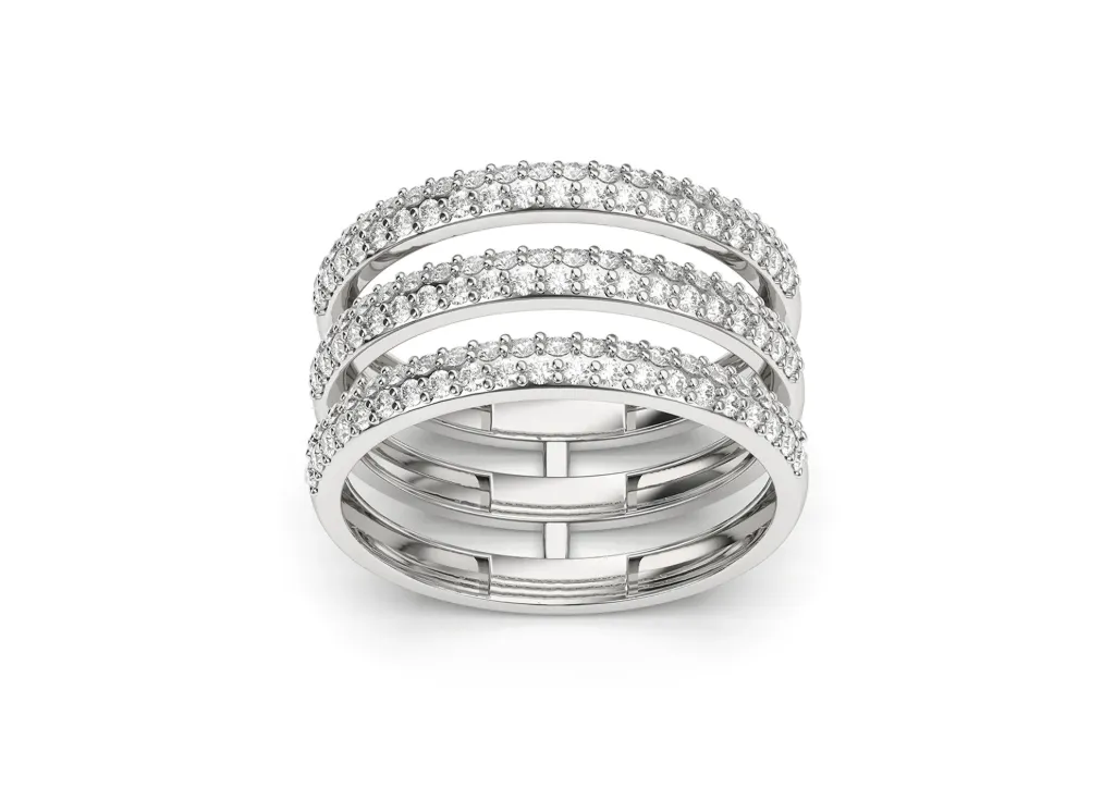 TRIVESSA – A radiant multi-band ring with layered brilliance - VR87837
