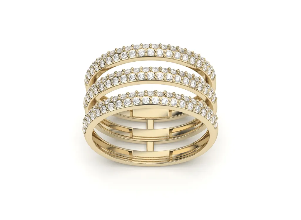 TRIVESSA – A radiant multi-band ring with layered brilliance - VR87837