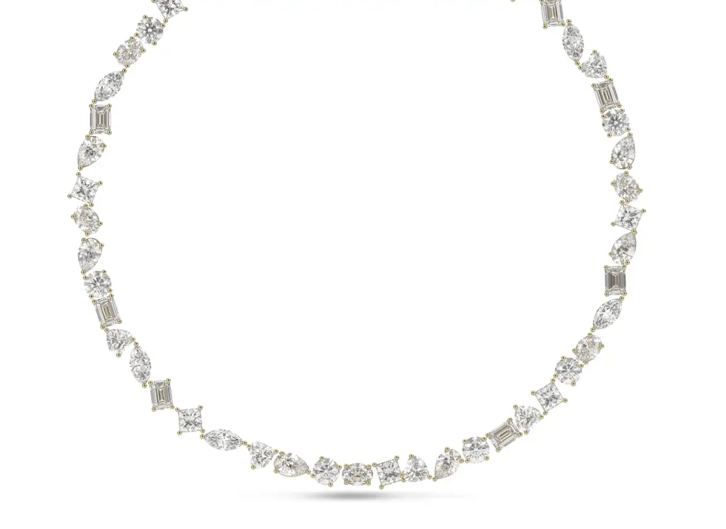 FACETRA - Single line diverse diamond cut necklace-VN2390