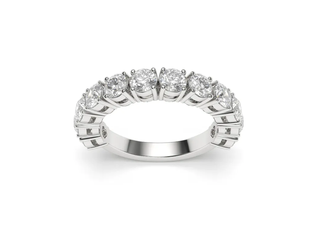 VESSORA – A radiant half-eternity band with timeless sparkle.- VR87845