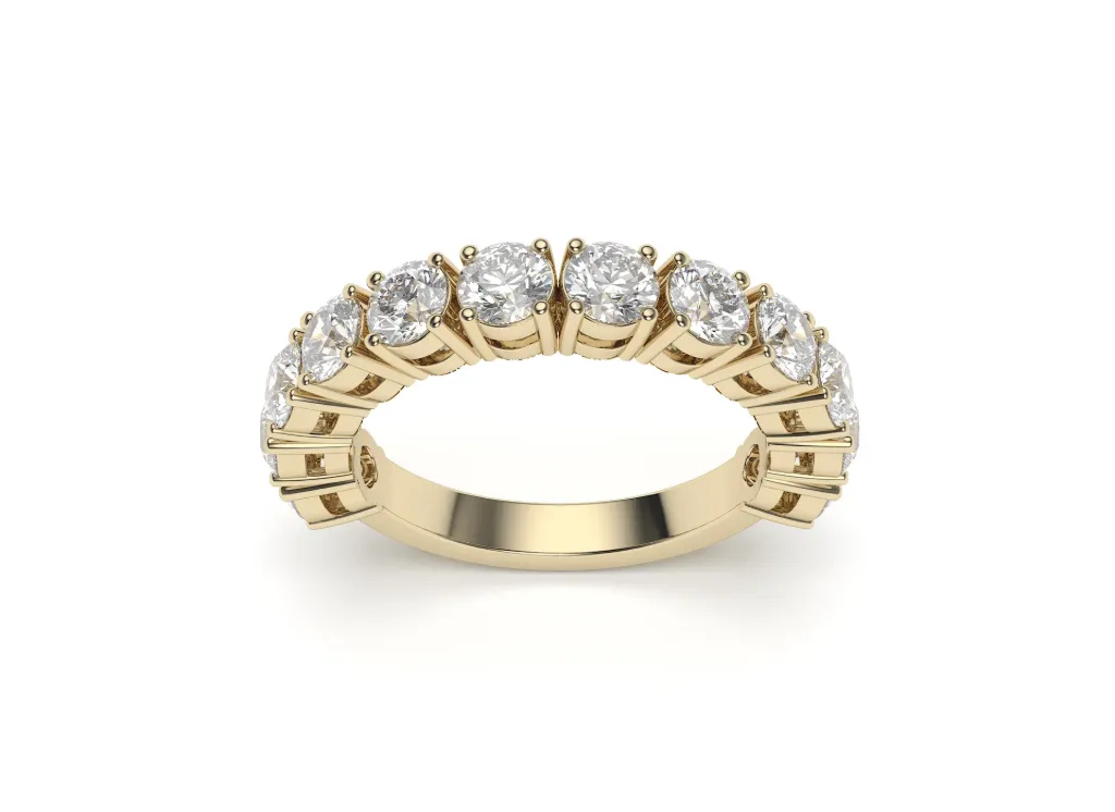 VESSORA – A radiant half-eternity band with timeless sparkle.- VR87845