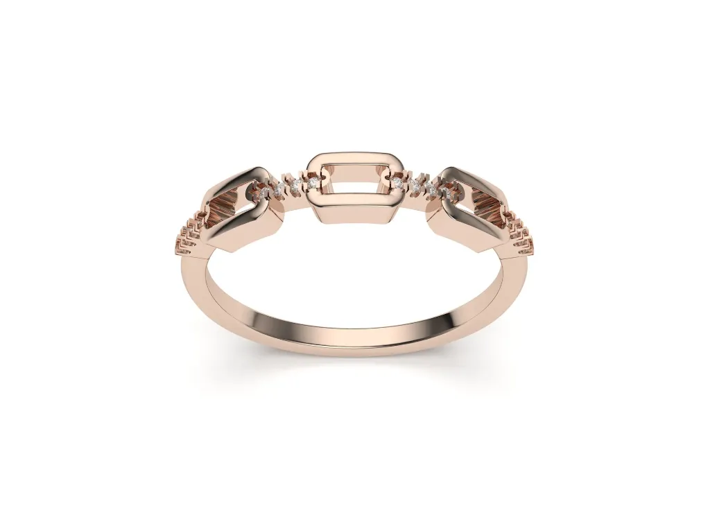 VALTRIS – A sleek band with three rectangular stones framed by delicate accents - VR87712