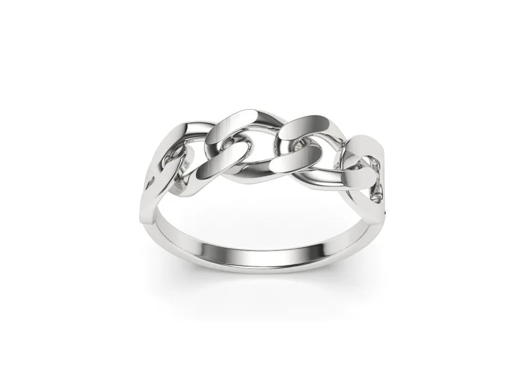 CHAINORA – A bold ring with interlocking links shaped into a sleek band - VR87713