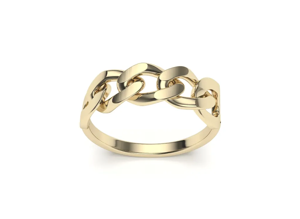 CHAINORA – A bold ring with interlocking links shaped into a sleek band - VR87713