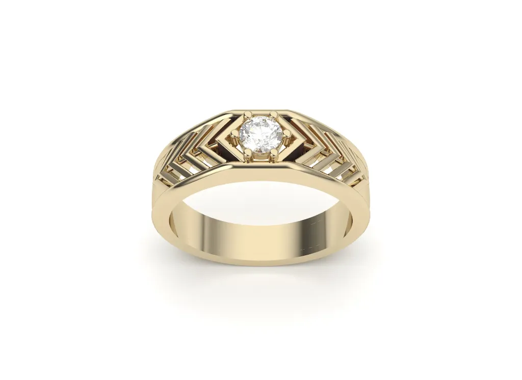 SERAPHINE-A solitaire ring featuring ornate grillwork - VR87846