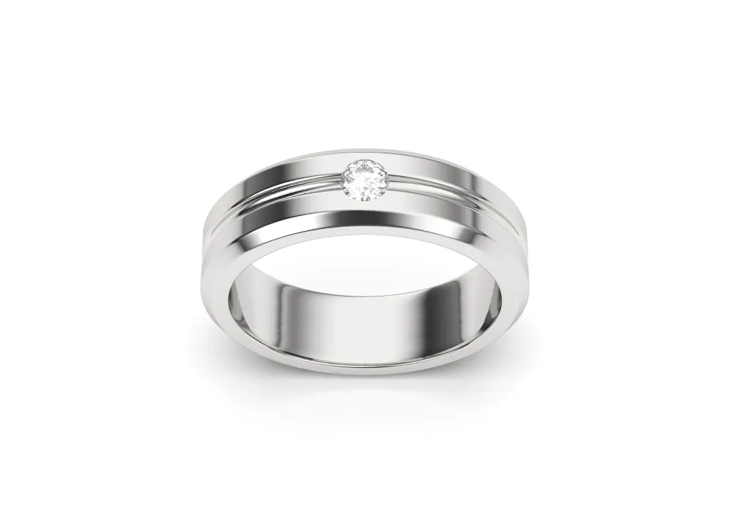 SOLVINA – sleek solitaire ring band - VR87850 (White)