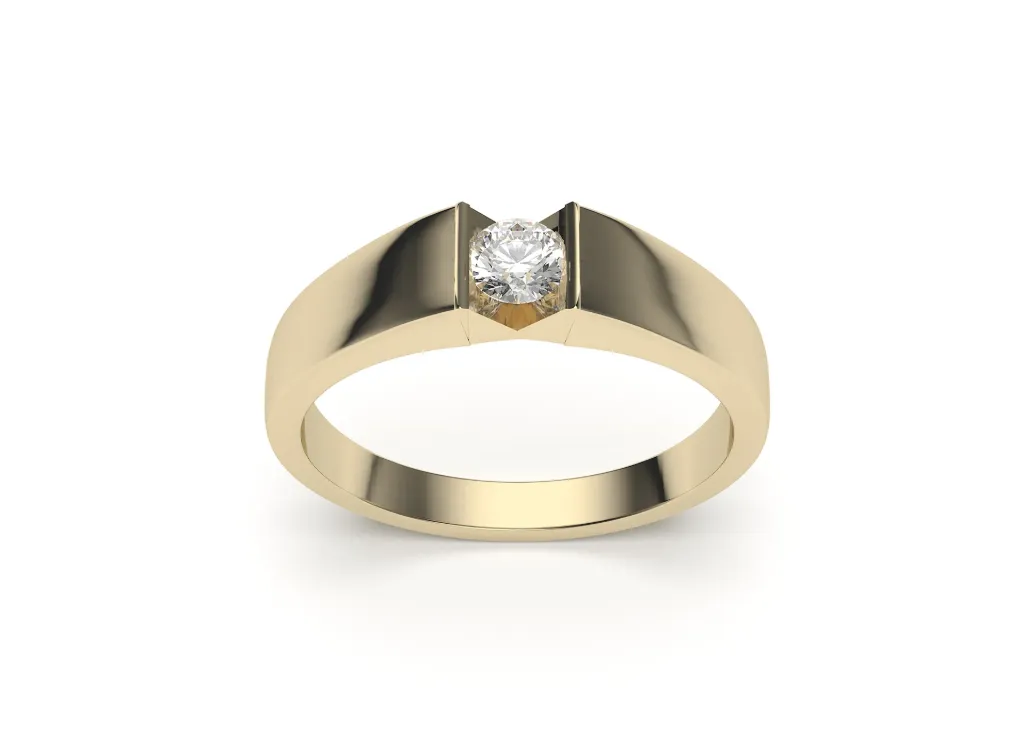KYRON — A bold solitaire ring featuring a structured setting and clean architectural lines for a modern statement - VR87880