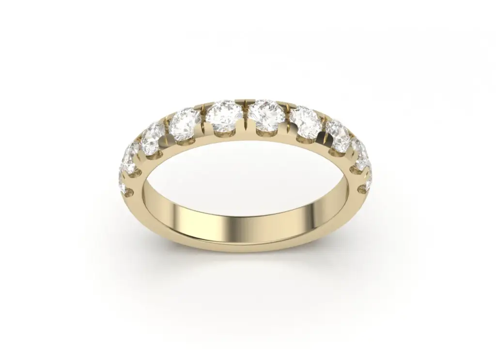 EUNOIA-Half eternity band featuring round brilliant diamonds in a shared prong setting-VR87726
