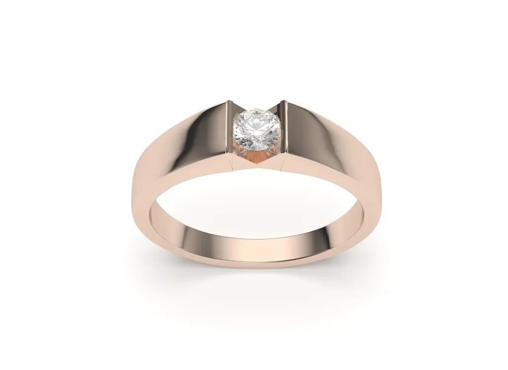 KYRON — A bold solitaire ring featuring a structured setting and clean architectural lines for a modern statement - VR87880