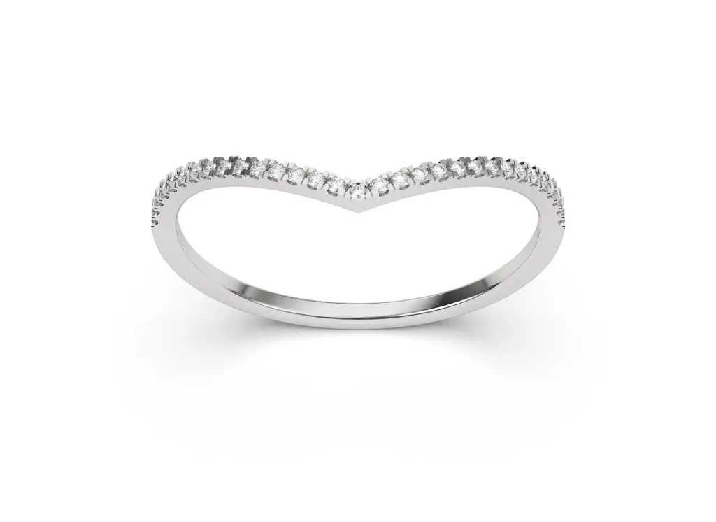 VESSARA-A chevron-shaped ring forming a sleek sparkling contour - VR1962