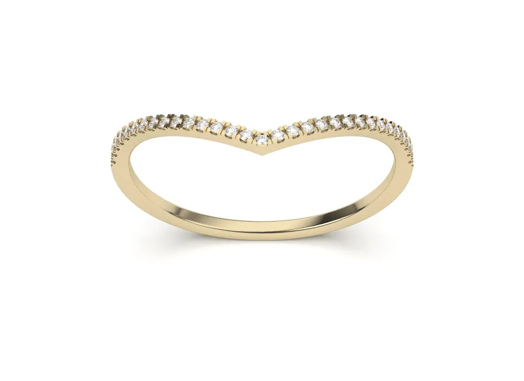 VESSARA-A chevron-shaped ring forming a sleek sparkling contour - VR1962