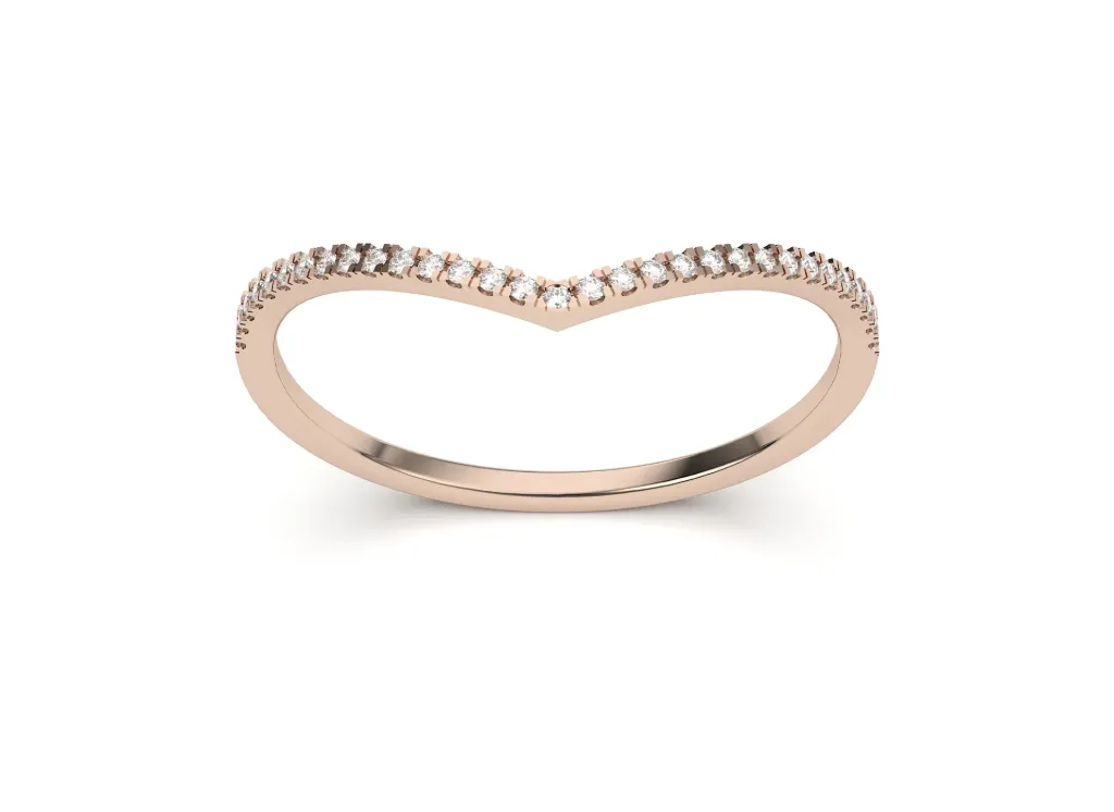 VESSARA-A chevron-shaped ring forming a sleek sparkling contour - VR1962