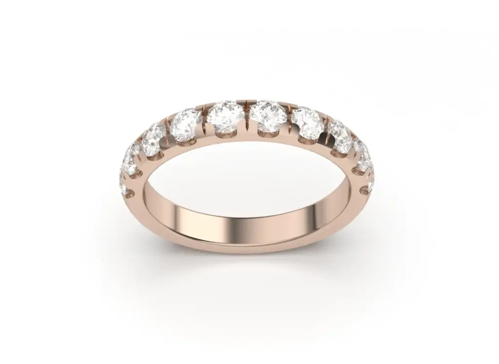 EUNOIA-Half eternity band featuring round brilliant diamonds in a shared prong setting-VR87726