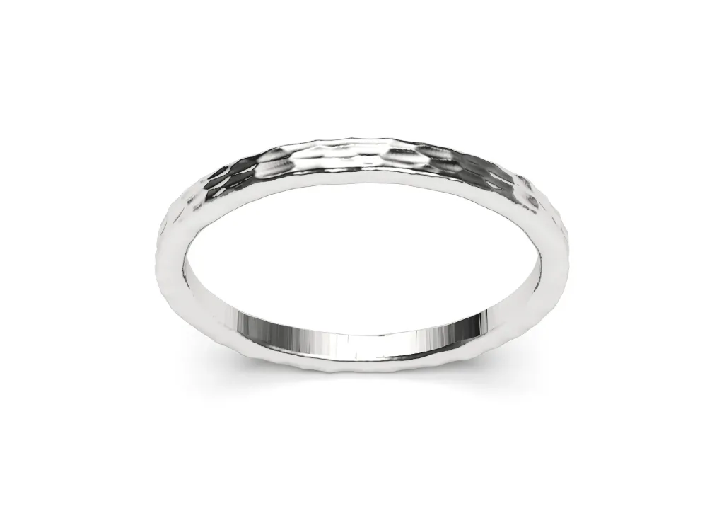 HAMMERD-a hammered texture ring band - VR87799
