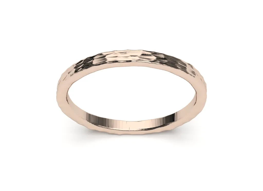 HAMMERD-a hammered texture ring band - VR87799