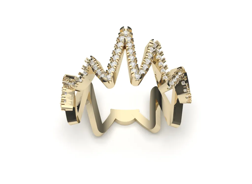 CARDIVIELA-a heartbeat inspired diamond ring band - VR87808