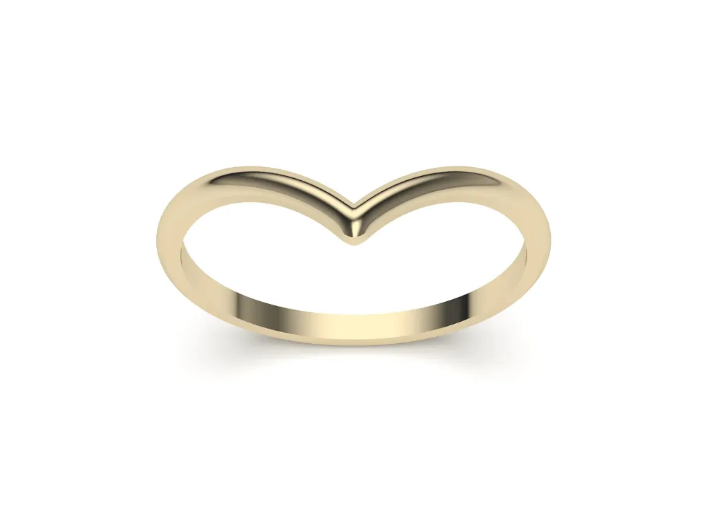 LYVORA – A minimalist V-shaped ring with a smooth band and subtle dip - VR87810