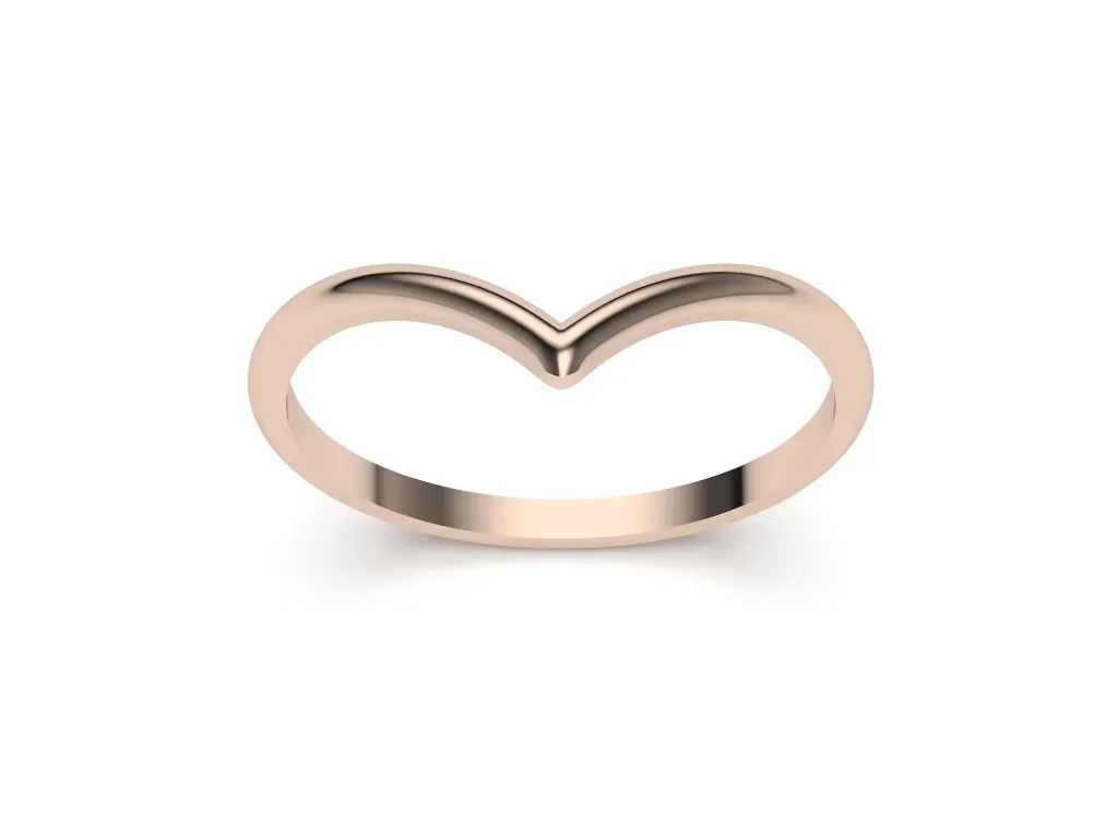 LYVORA – A minimalist V-shaped ring with a smooth band and subtle dip - VR87810