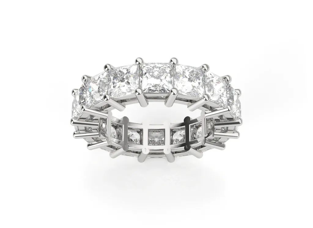 ECLIPTA - 0.50 ct each Marquise shape diamond eternity band ring-VR87721 (White)