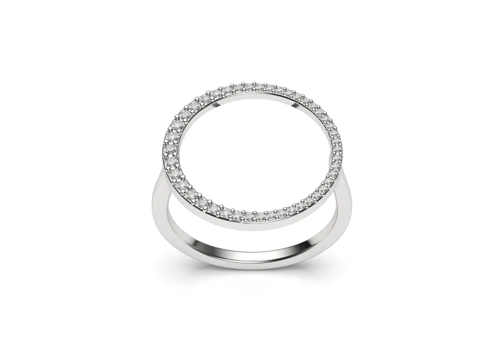 ORVINA – A modern open circle ring - VR87823 (White)