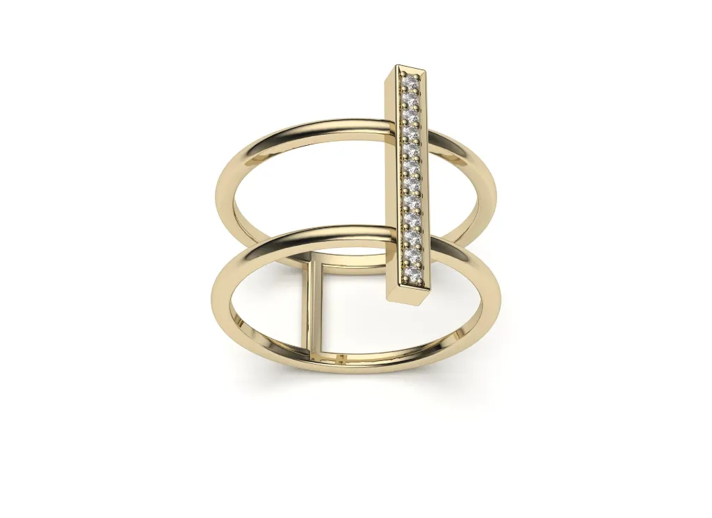 ARVION – A modern ring with dual bands joined by brilliance - VR87828