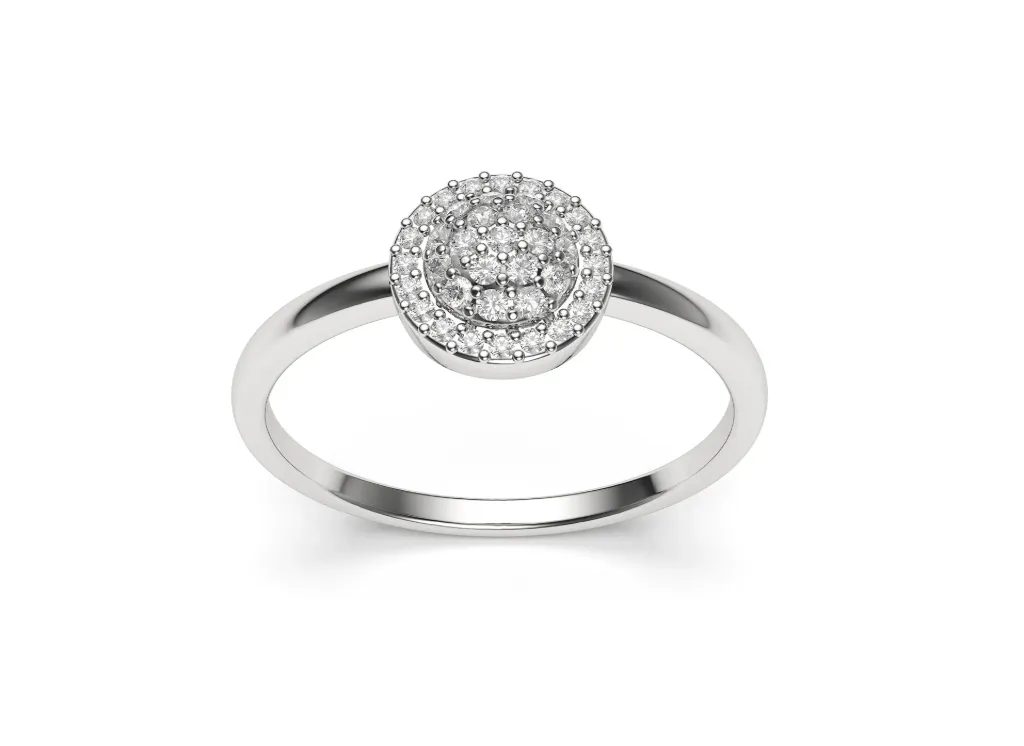 ORBESSA –  A radiant cluster ring with concentric circles of brilliance - VR87830