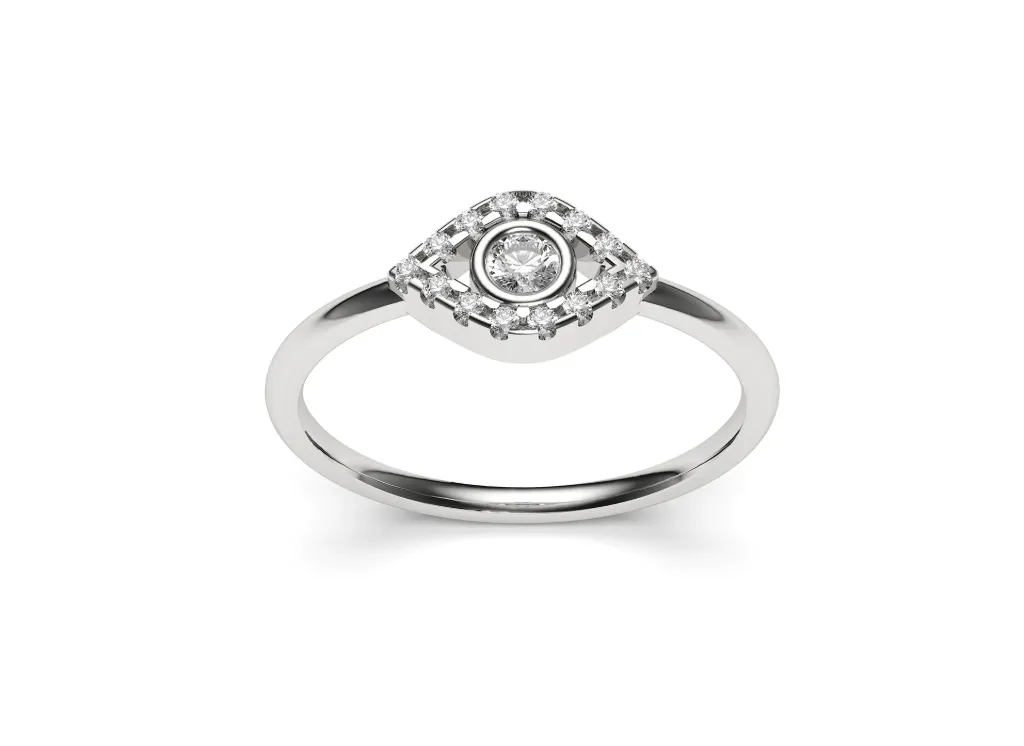 EYRIVIA – A refined ring designed like a luminous eye - VR87834 (White)