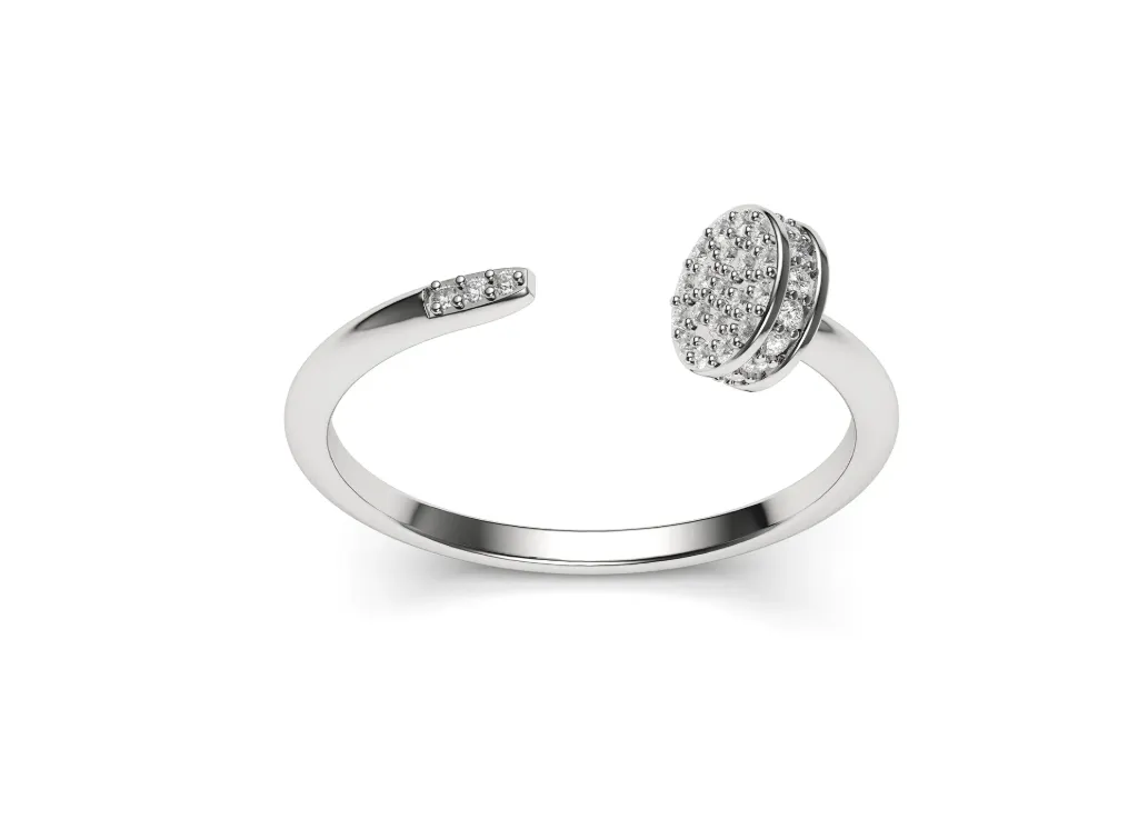 LUNAVESSA – A radiant open ring with pavé brilliance - VR87835 (White)