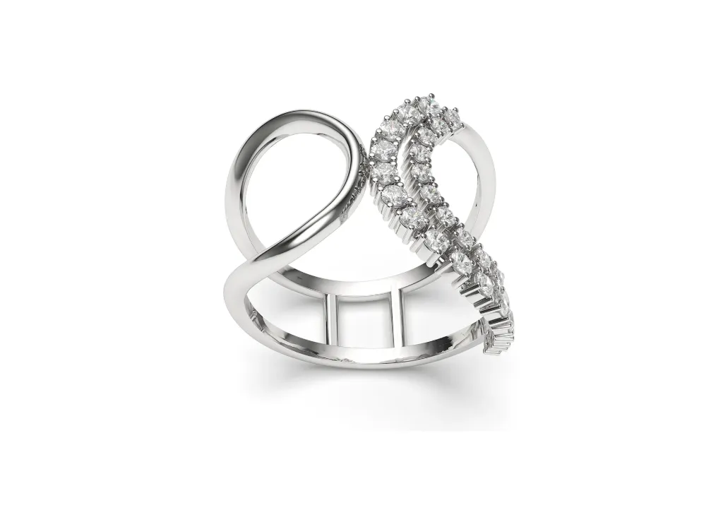 INTERVESA – A radiant ring of intertwined elegance- VR87869 (White)