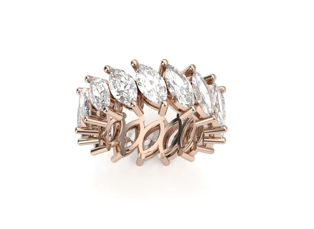 ECLIPTA - 0.50 ct each Marquise shape diamond eternity band ring-VR87720