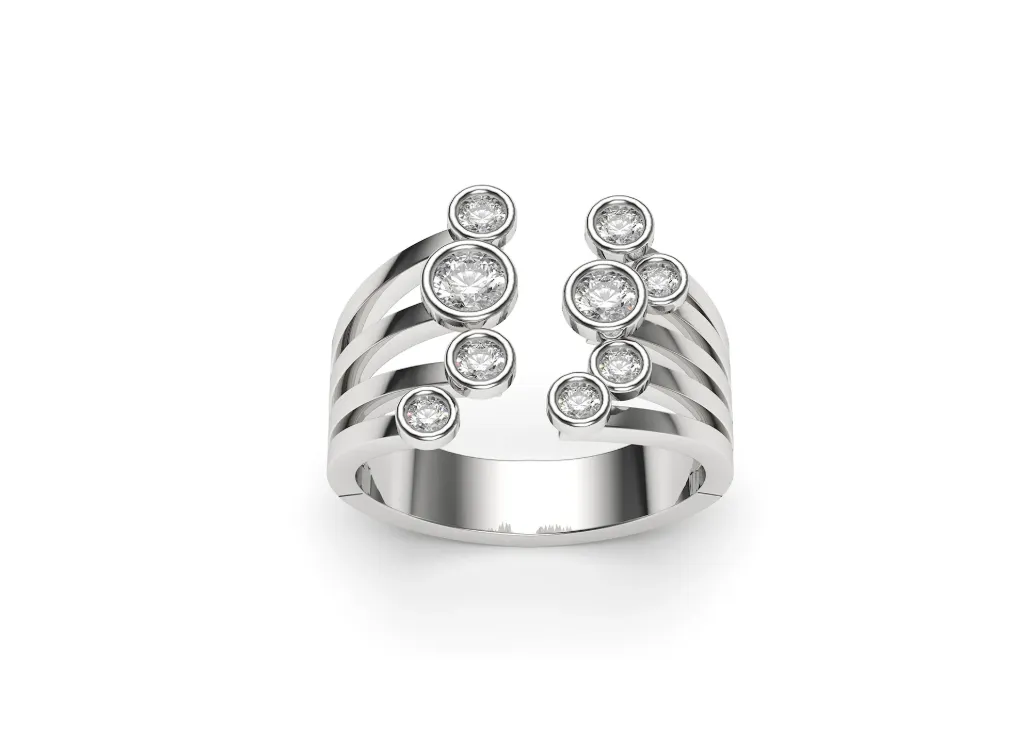 DROPARE · A radiant ring with staggered brilliance · VR87870 (White)