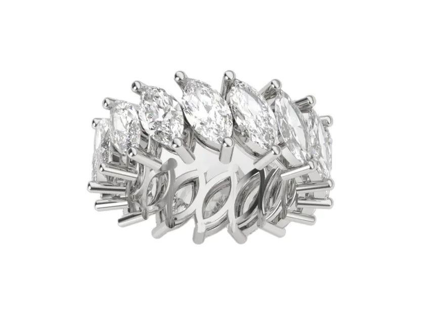 ECLIPTA - 0.50 ct each Marquise shape diamond eternity band ring