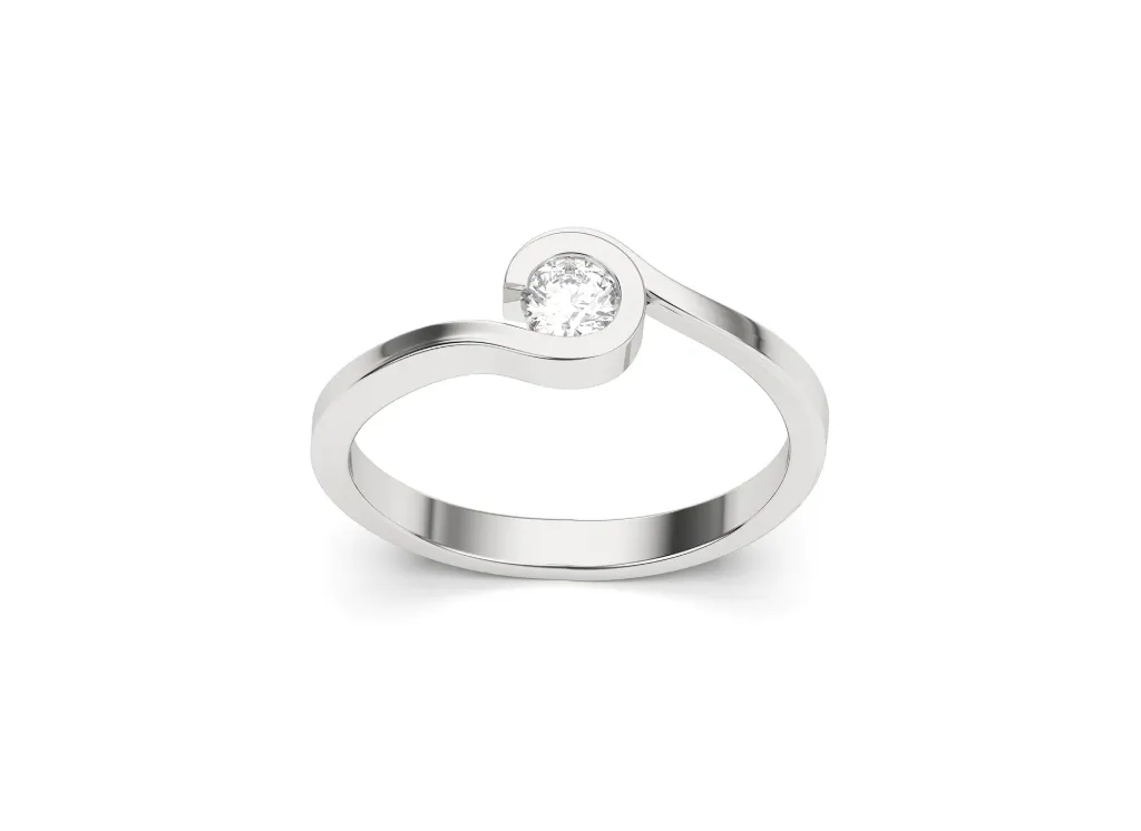 CLARIVIAN · a minimalist ring with curving band · VR87870 (White)