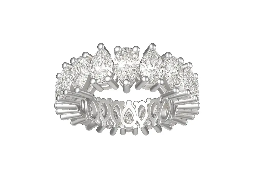 ECLIPTA - 0.50 ct each Pear shaped diamond eternity band ring