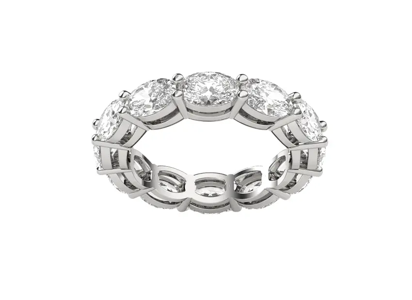 ECLIPTA - 0.50 ct each Oval diamond eternity band ring