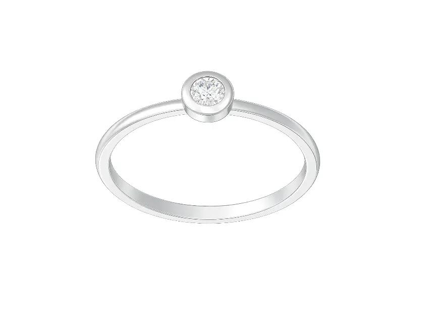LUNA - Bezel set round diamond ring
