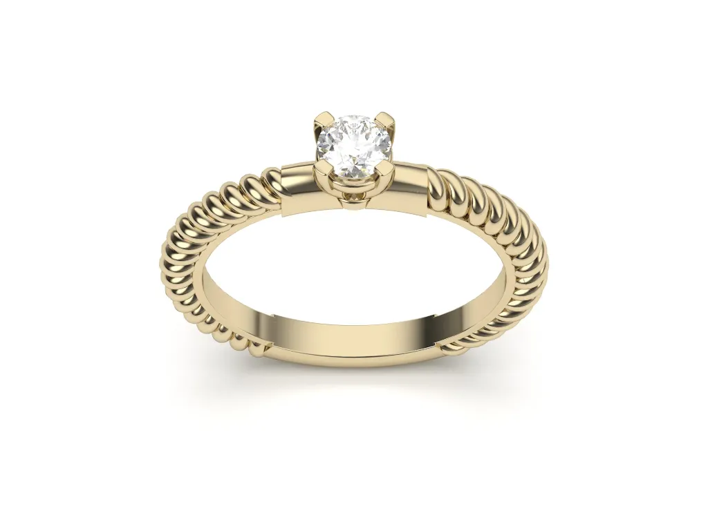 A solitaire ring with a smooth tapered band - VR87749