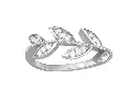 FLOURISH - Pavé set diamond leaf-inspired milgrain ring