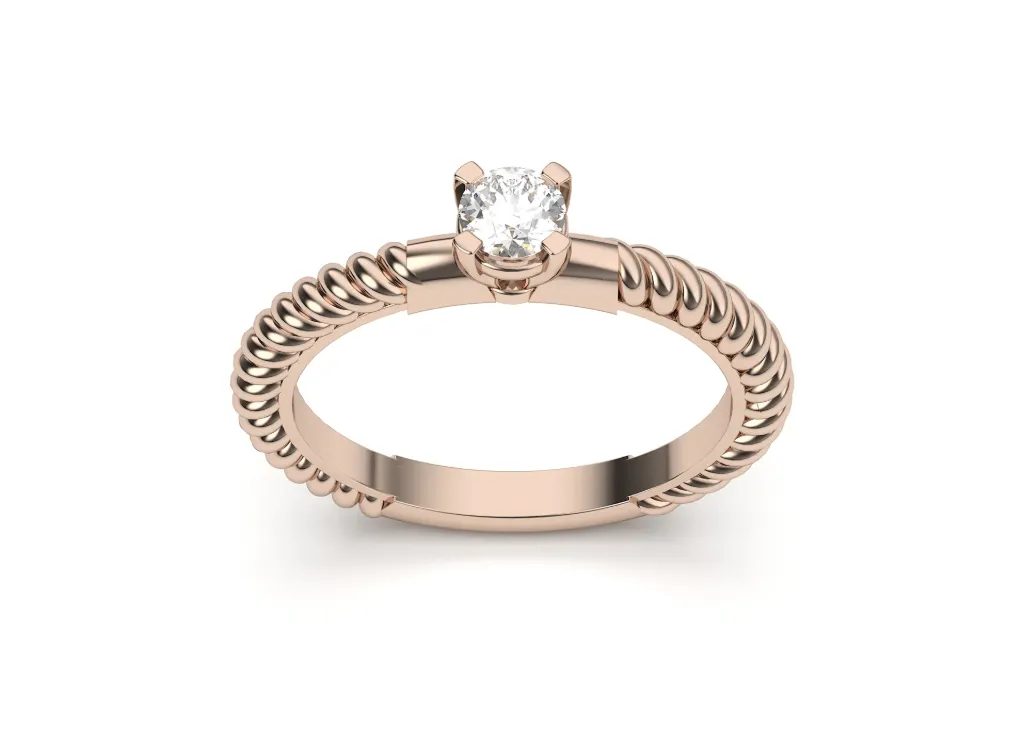 A solitaire ring with a smooth tapered band - VR87749