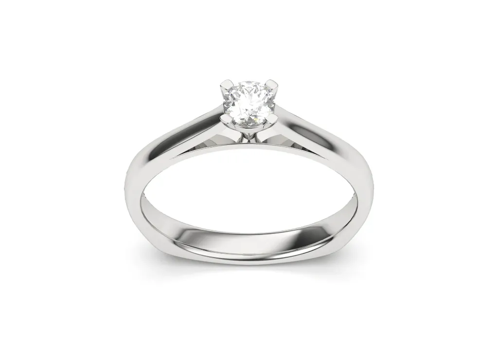 A tapered band solitaire ring - VR87750