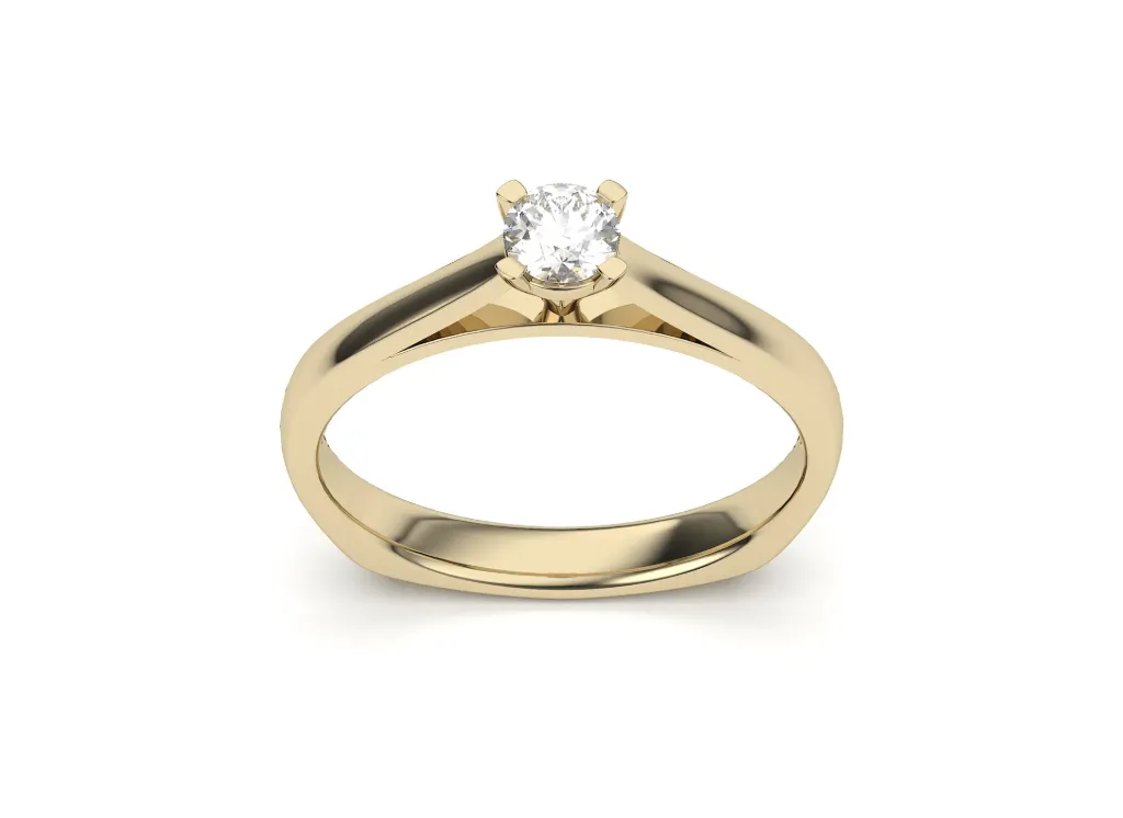 A tapered band solitaire ring - VR87750