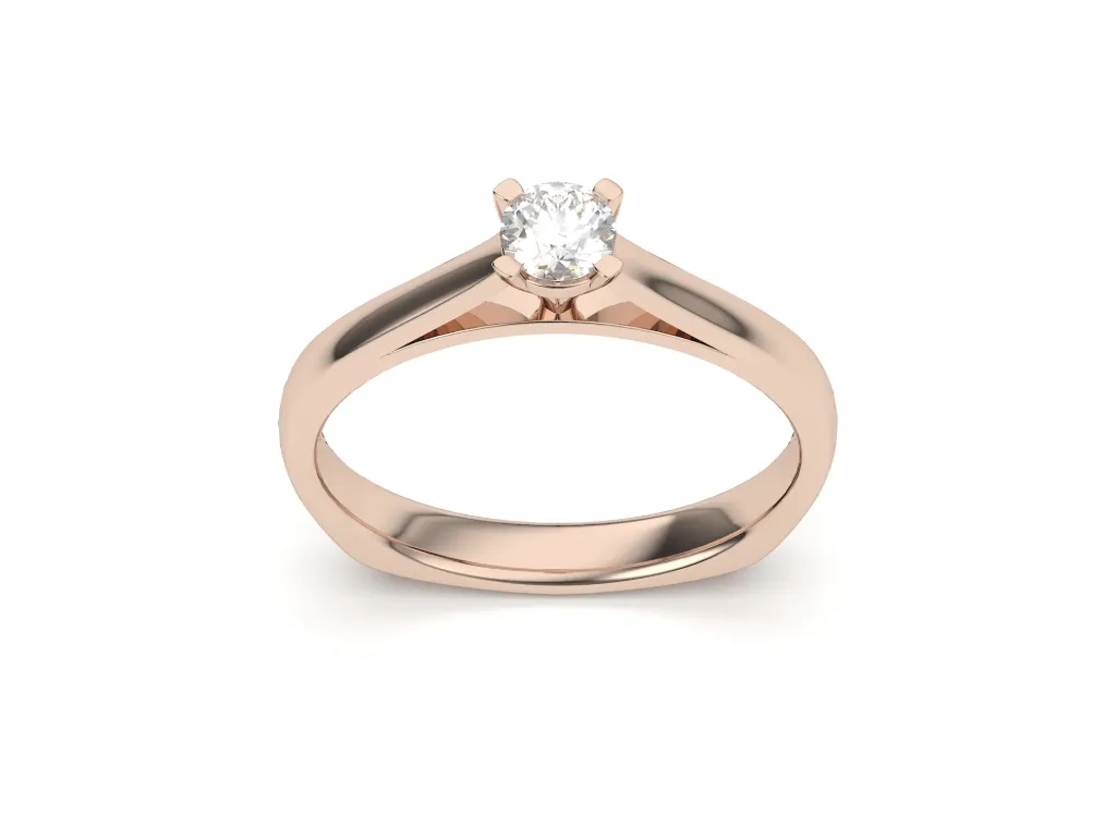 A tapered band solitaire ring - VR87750