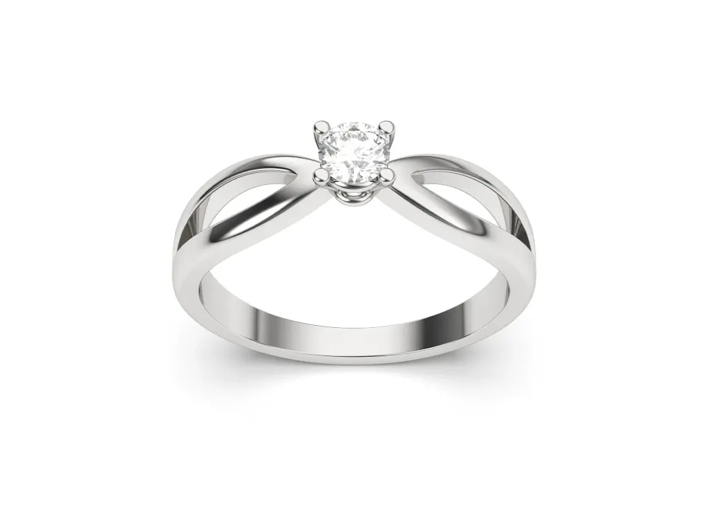 A solitaire ring with a split-shank - VR87752
