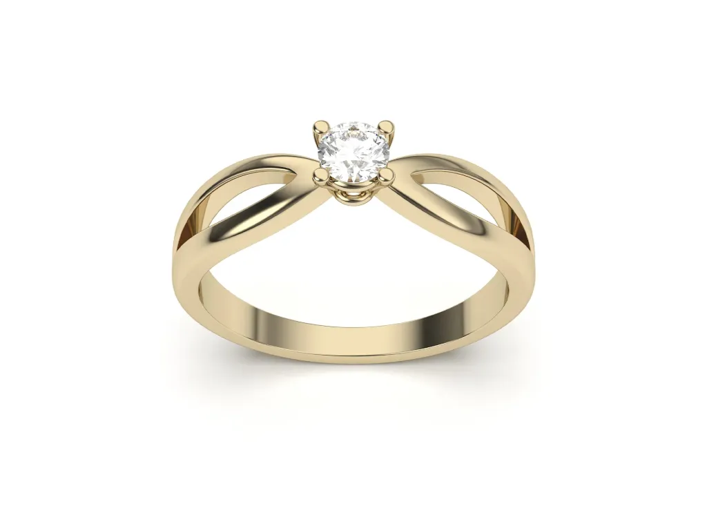 A solitaire ring with a split-shank - VR87752