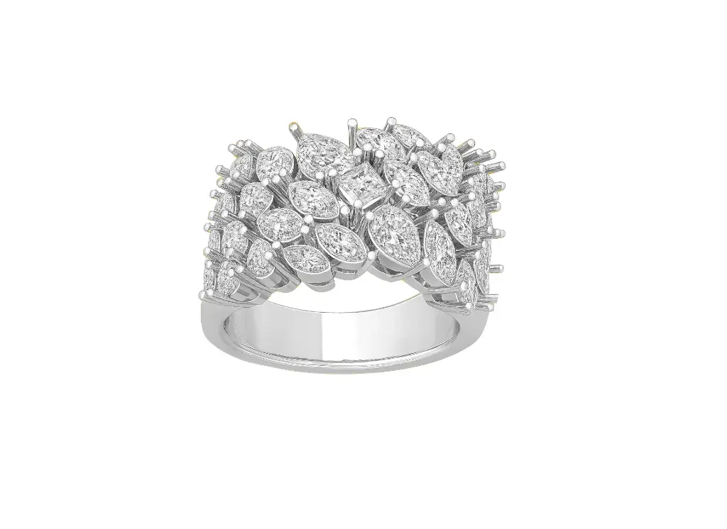 CELESTIA — Pear, Princess and Marquise cut diamond fashionable ring