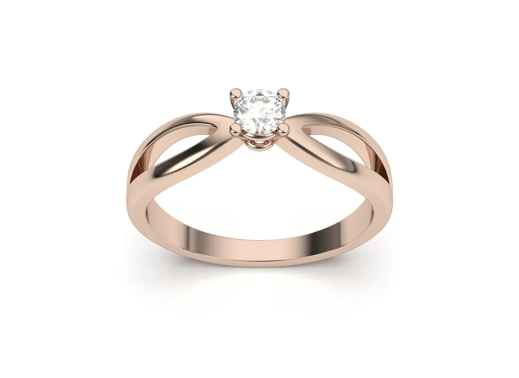 A solitaire ring with a split-shank - VR87752